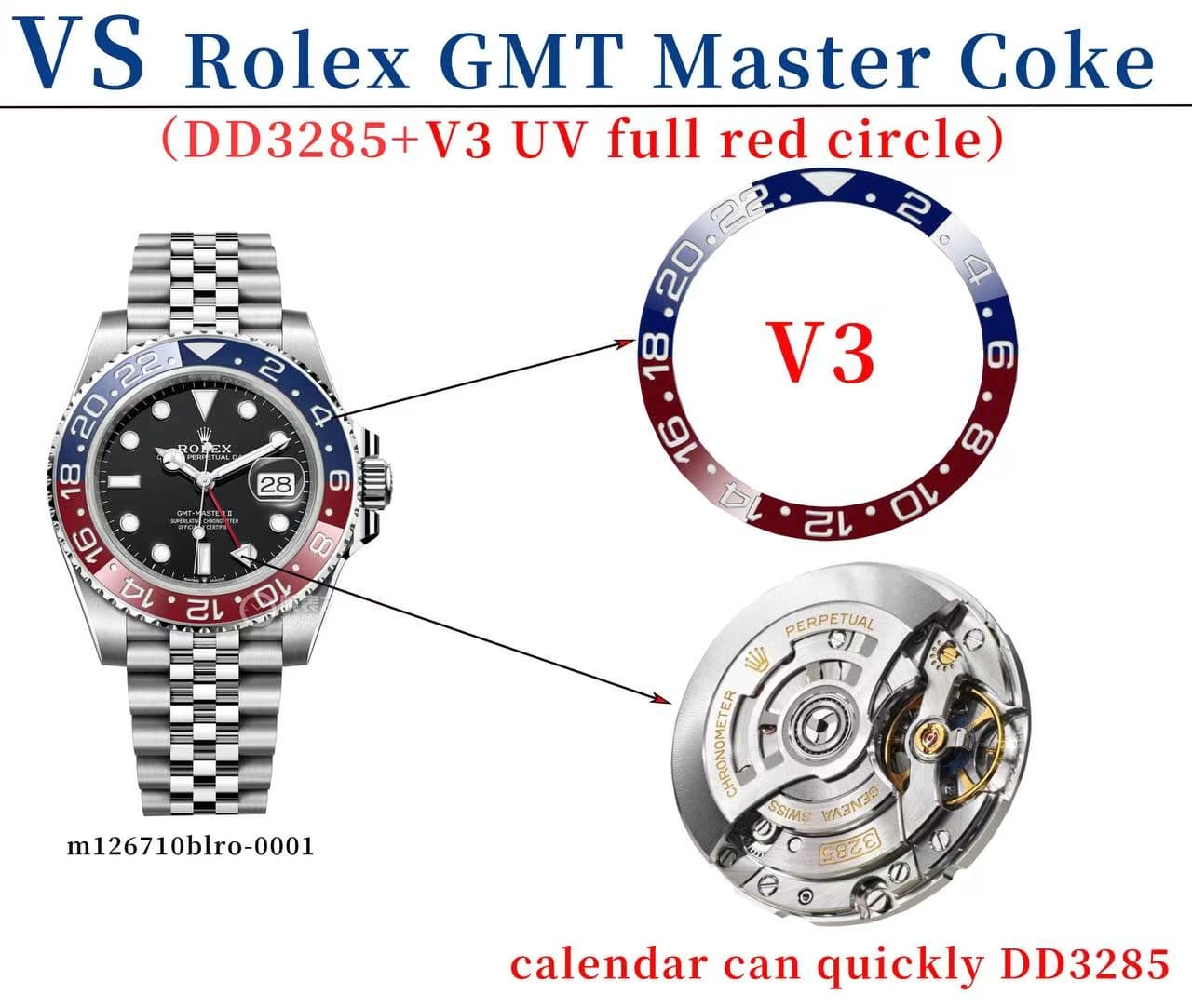 Rolex GMT Master II DD3285 Movement VSF